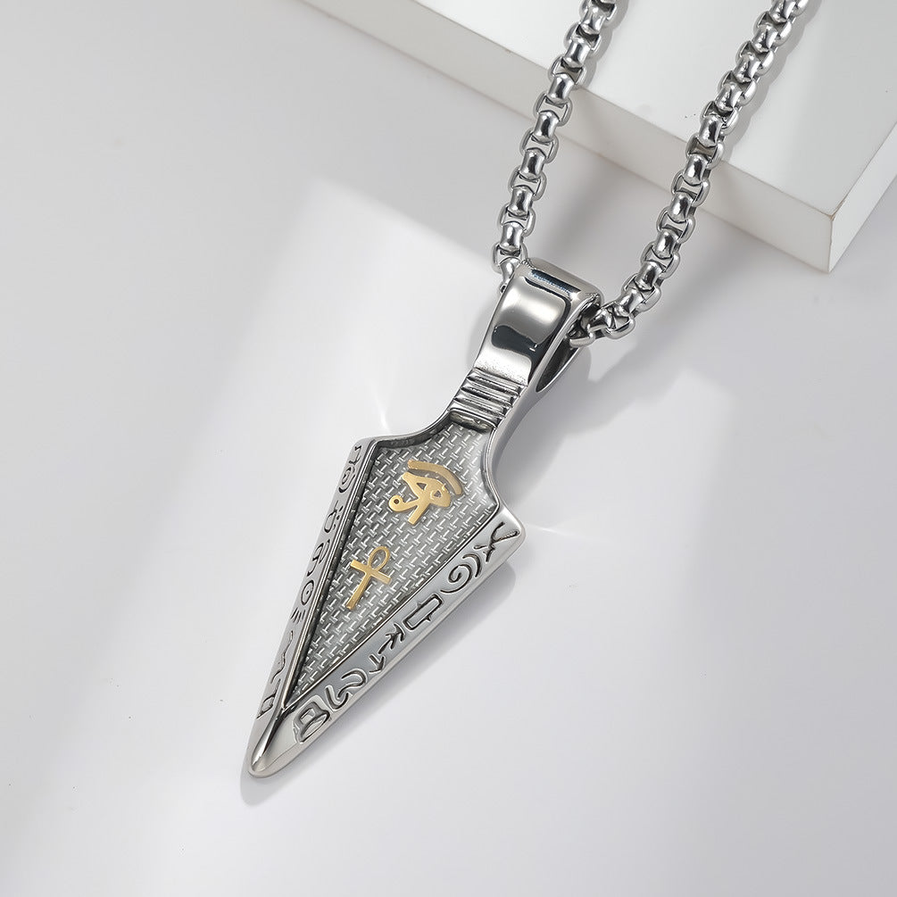 Planderful Eye Of Horus Necklace Titanium Steel Carbon Fiber Pendant For Men Bold Literary Style Jewelry