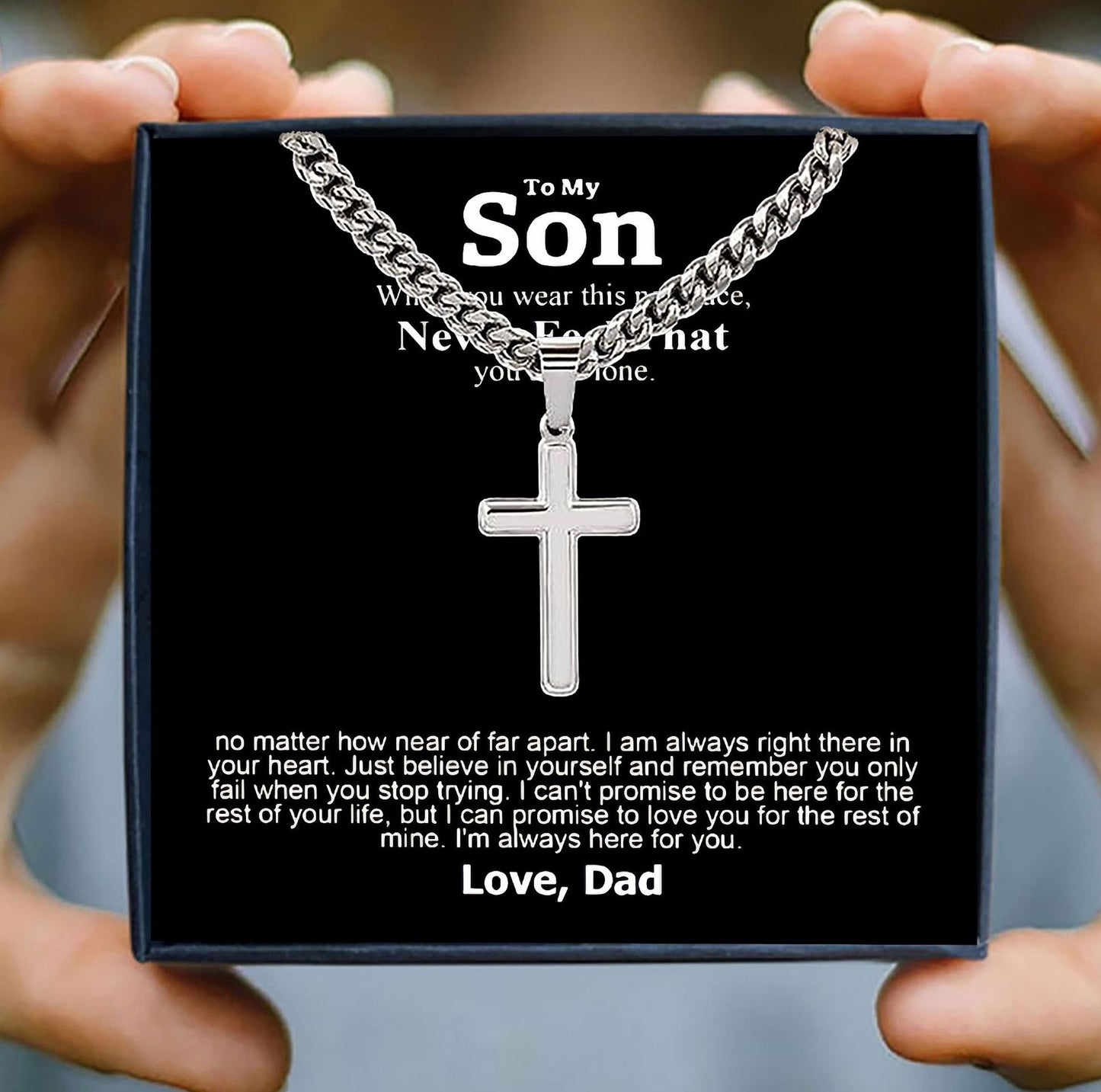 1. Planderful Stainless Steel Cuban Chain Cross Pendant Necklace For Men Urban Hip Hop Style Gift