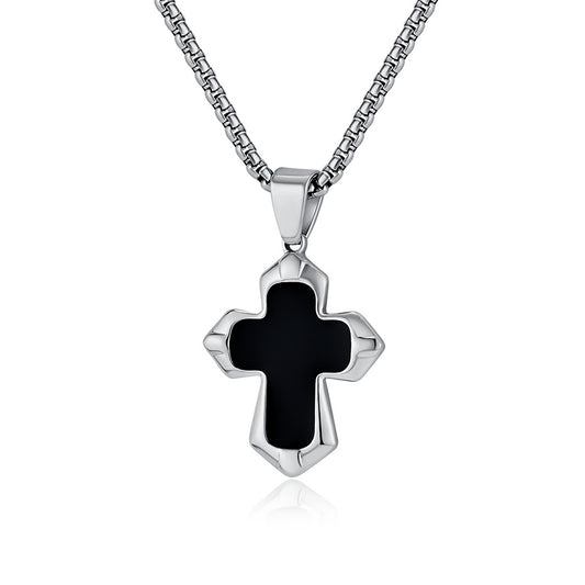 Gender-Free Stainless Steel Cross Necklace Pendant for Men