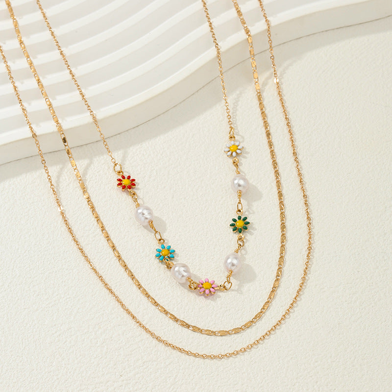 Vibrant Floral Beaded Necklace Set for Women - Vienna Verve Collection