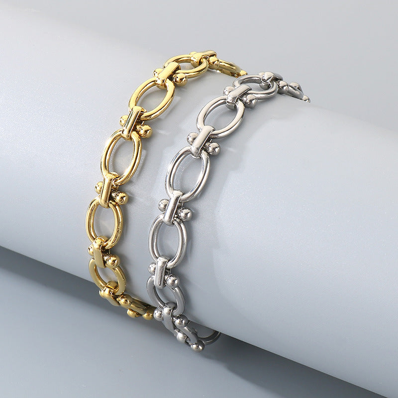 Cross Knot Bracelet 18K Gold Plated Stainless Steel Chain