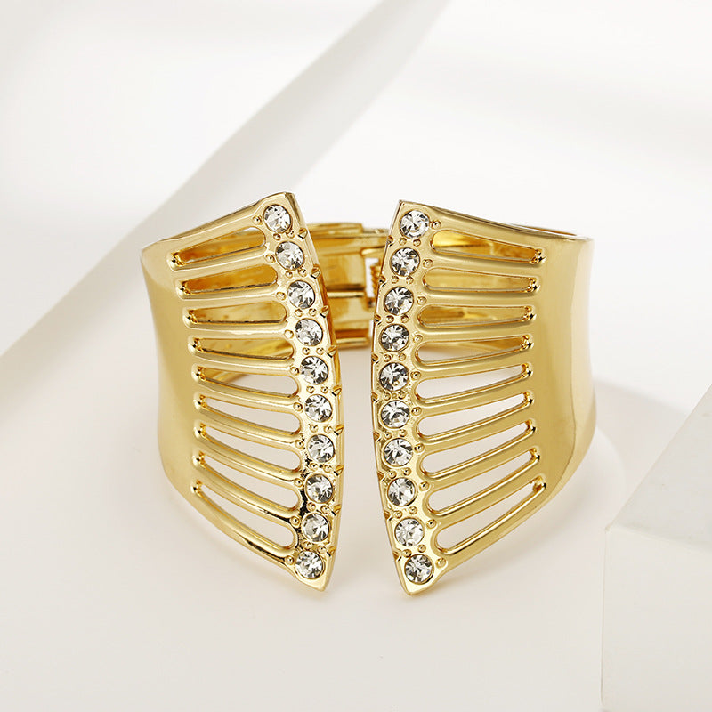 Statement Headpiece: Vienna Verve Metal Bracelet with Brick Detail