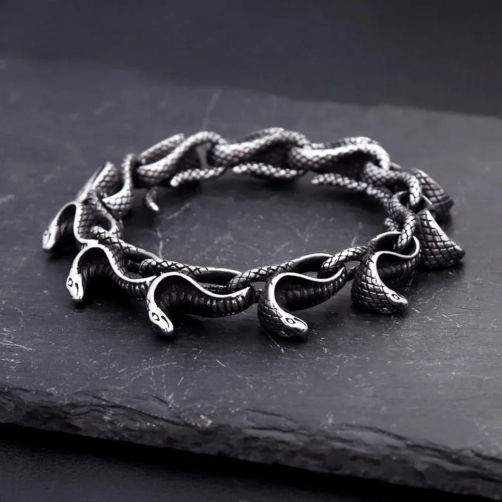 Punk Snake Stainless Steel Bracelet
