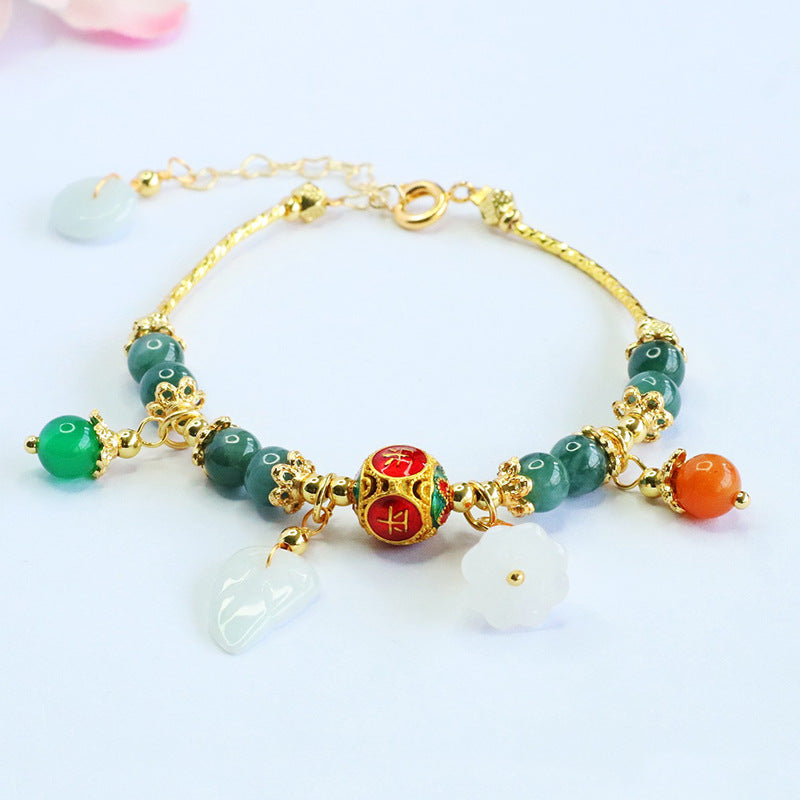 Blue Water Jadeite Enamel Bracelet