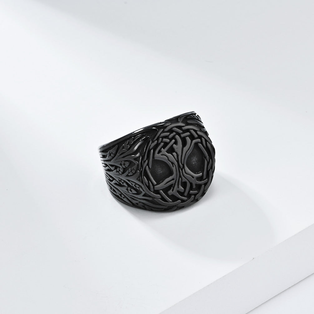 Nordic Viking Tree Of Life Stainless Steel Ring Stainless Steel Men's