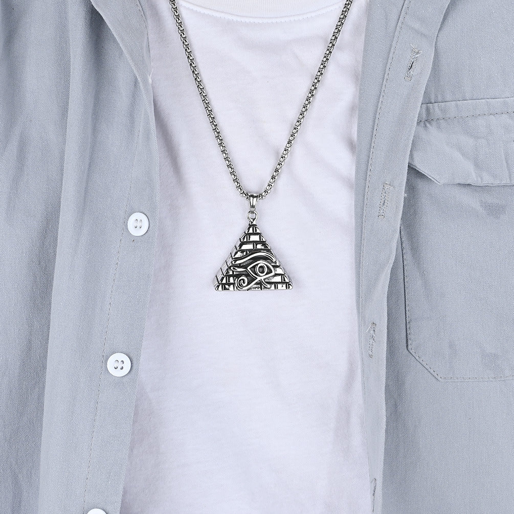 Eye Of Horus Titanium Steel Necklace Pendant Planderful For Retro Egyptian Jewelry Lovers