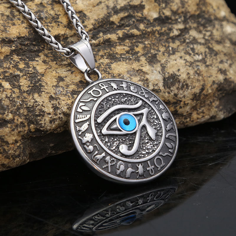 Titanium Steel Eye of Horus Necklace for Men Fashion