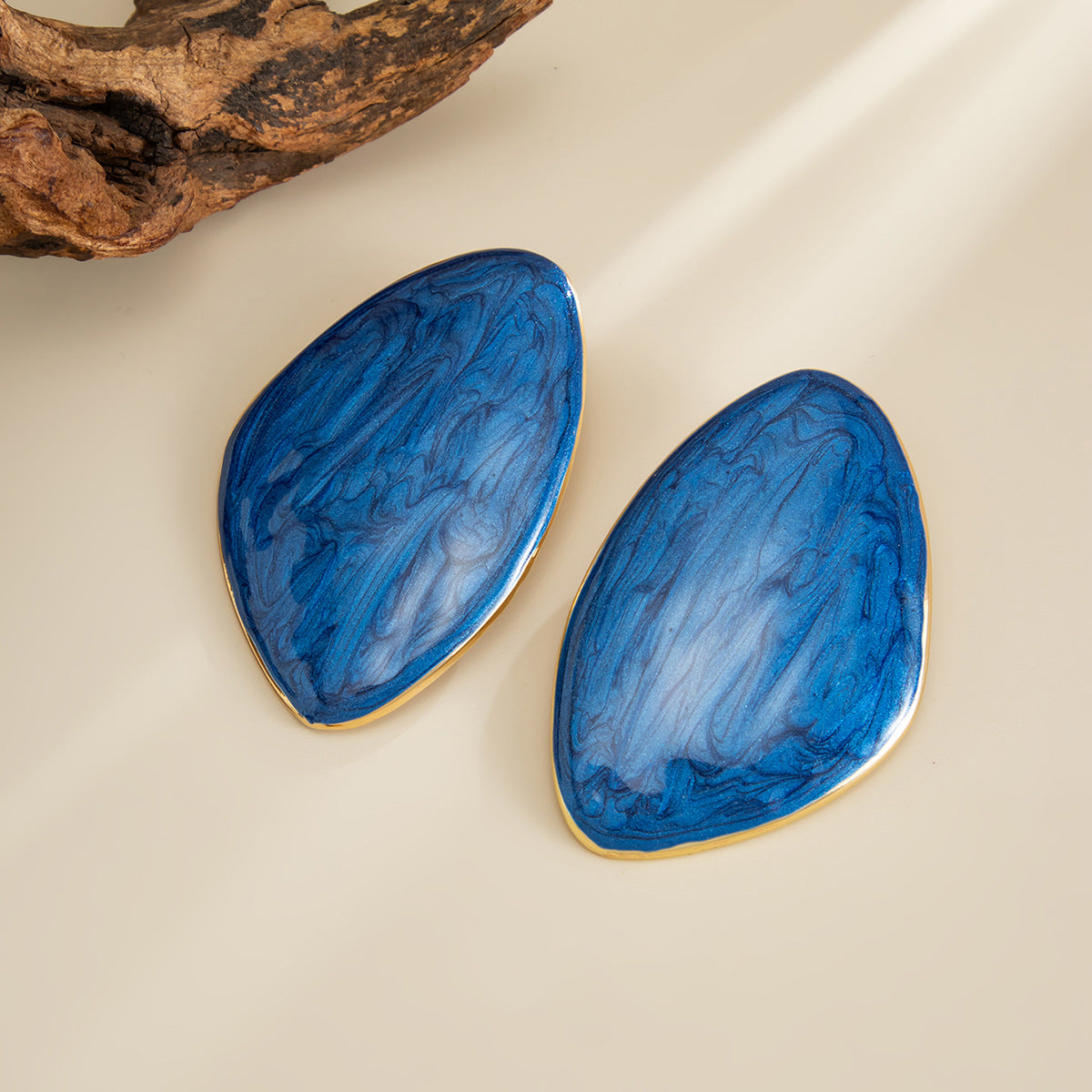 Planderful Smudged Oil Stud Earrings Bold Irregular Design for Women Vienna Verve Collection