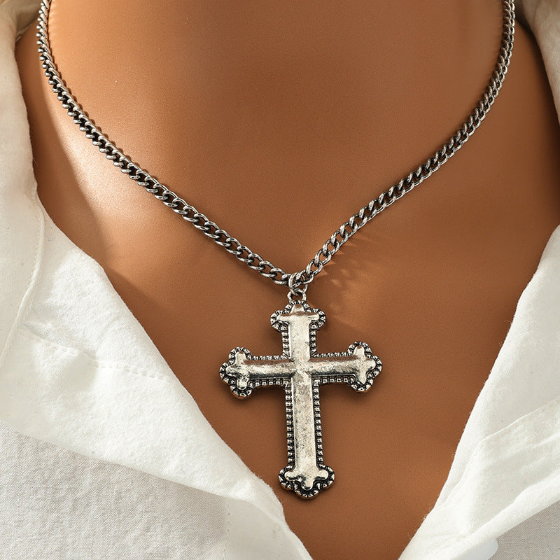 Retro Hip-hop Cross Pendant Necklace - Vienna Verve Collection
