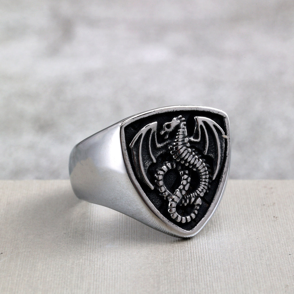 Vintage Dragon Stainless Steel Men's Ring