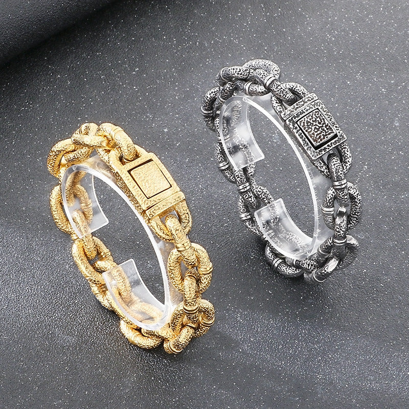 Heavy Industry – Punk Style Casting Rough Beating Cable Chain Bracelet