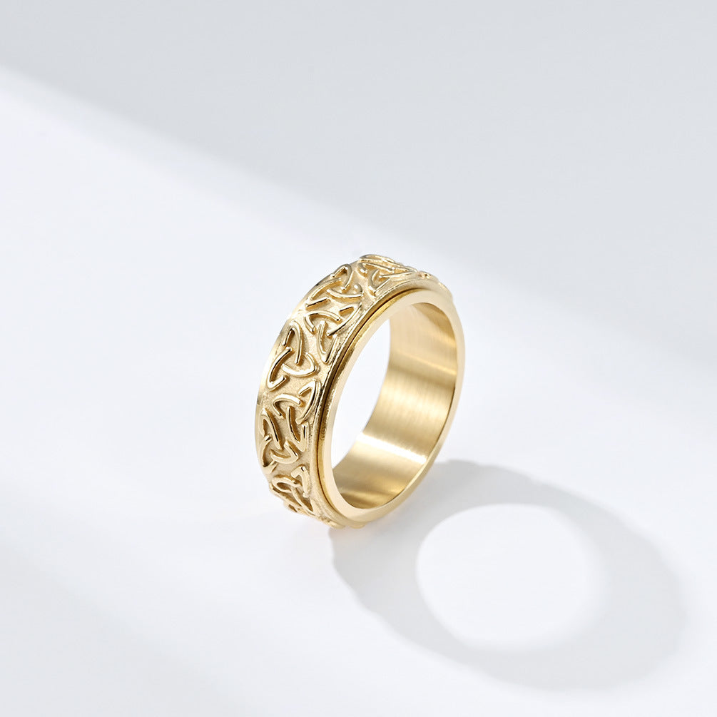 Cross-Border Amazon Viking Knot Stainless Steel Ring for Men