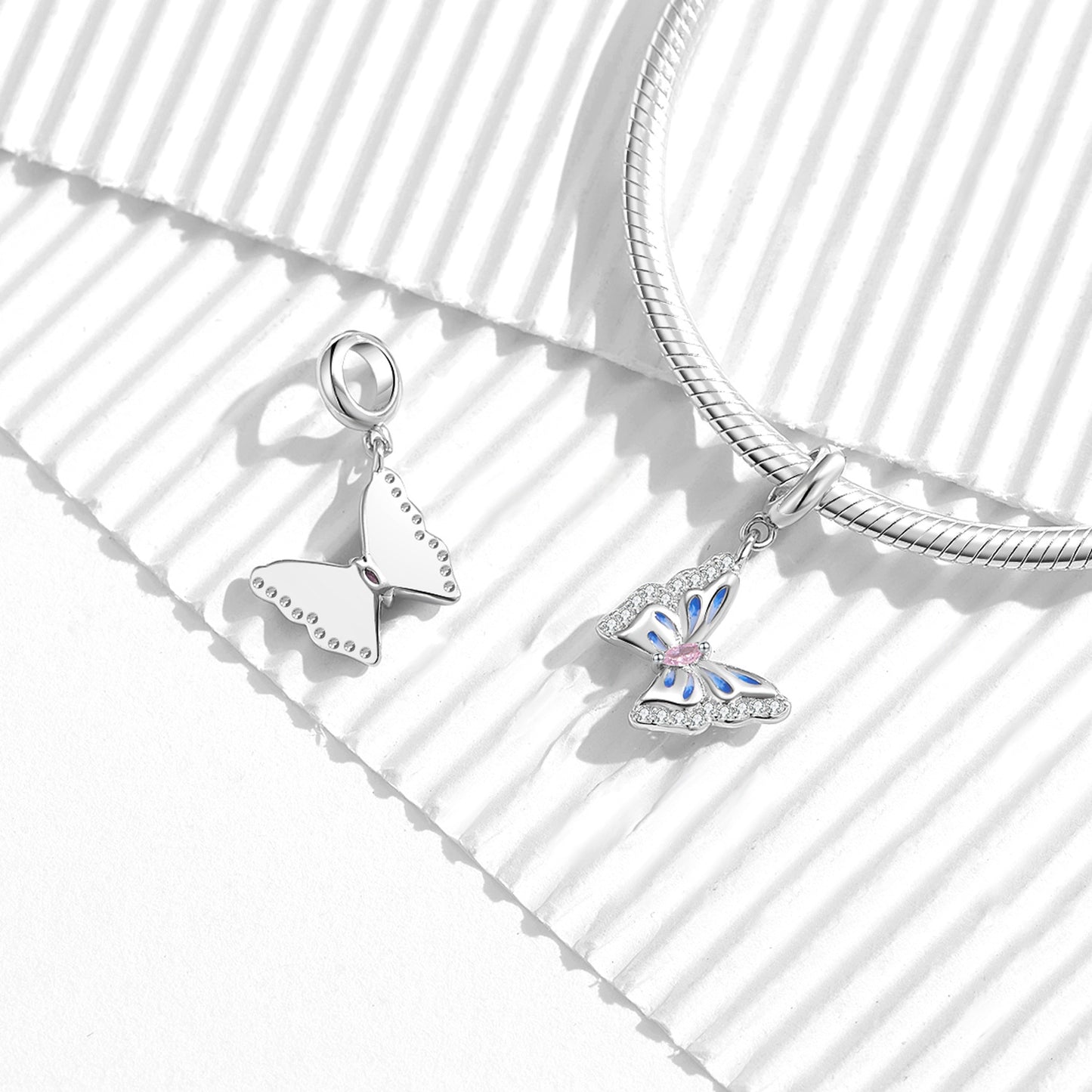 Planderful Everyday Genie Butterfly Pendant – Original Fresh and Fashionable Silver Bead String Jewelry