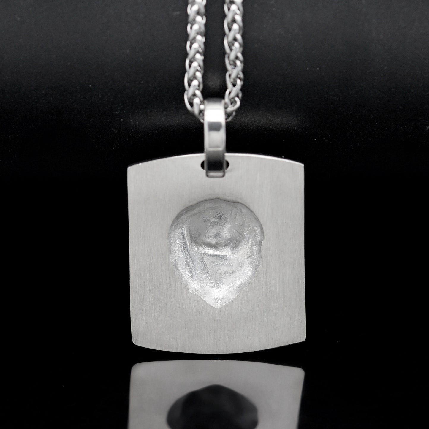 Planderful Lion Head Pendant Necklace Titanium Steel Gold Plated Zircon Unisex Hip Hop Jewelry
