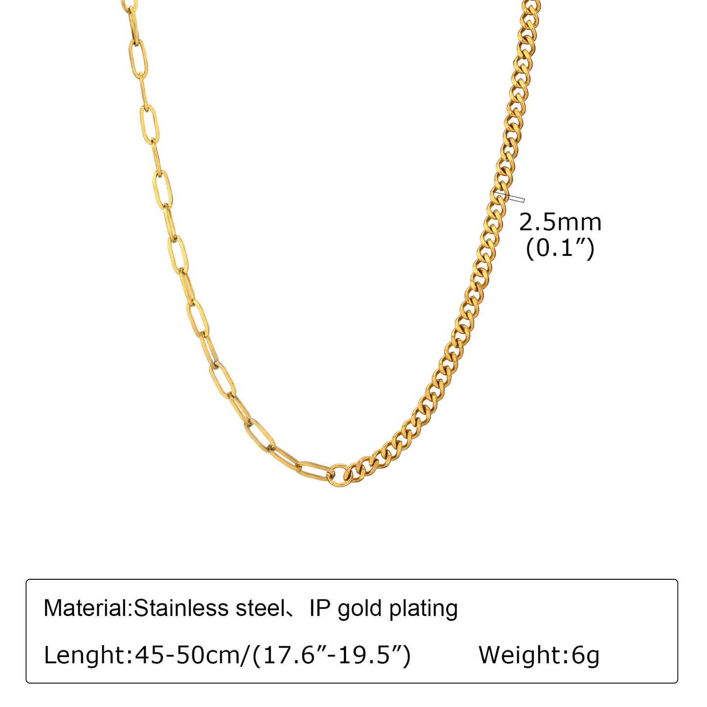 Necklaces Stainless Steel Splicing 18K Gold Necklace Jewelry