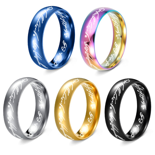 Stainless Steel Lord Of The Rings Ring By Planderful For Him And Her Unisex Bold Durable Jewelry