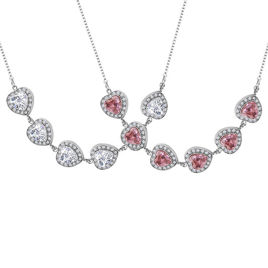 Elegant Titanium Steel Pendant Necklace with Sparkling Zircon Embellishments