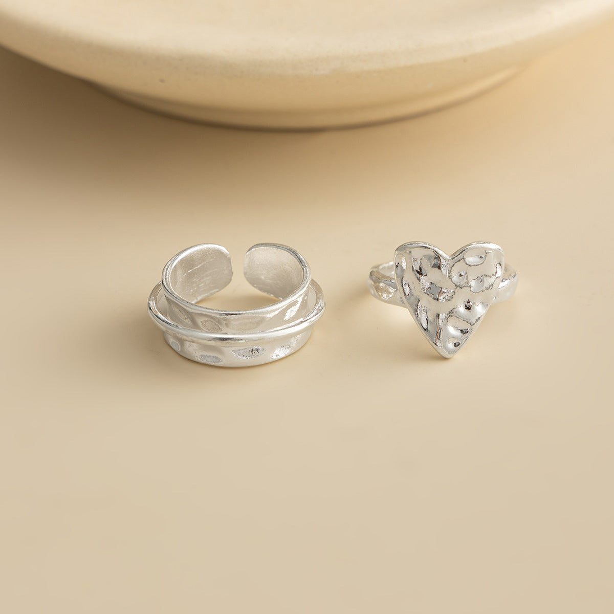 Planderful Vienna Verve Ring Geometric Wide Edge Open Ring For Bold Fashion Lovers
