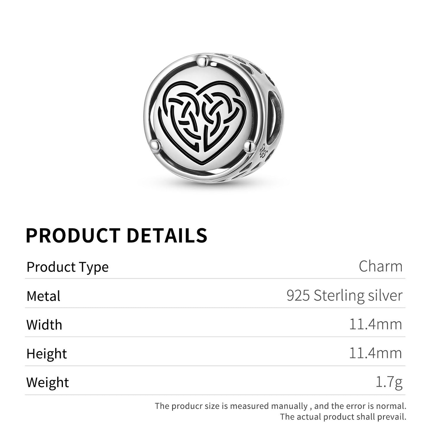 Planderful Jewelry Celtic Motherhood Knot Sterling Silver Beaded Bracelet Beading Pendant