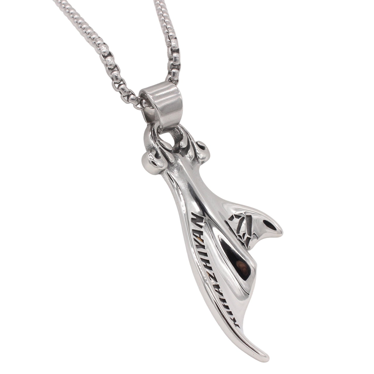 Planderful Jewelry Titanium Steel Pendant Nautical Vintage Whale Mermaid Design For Stylish Men