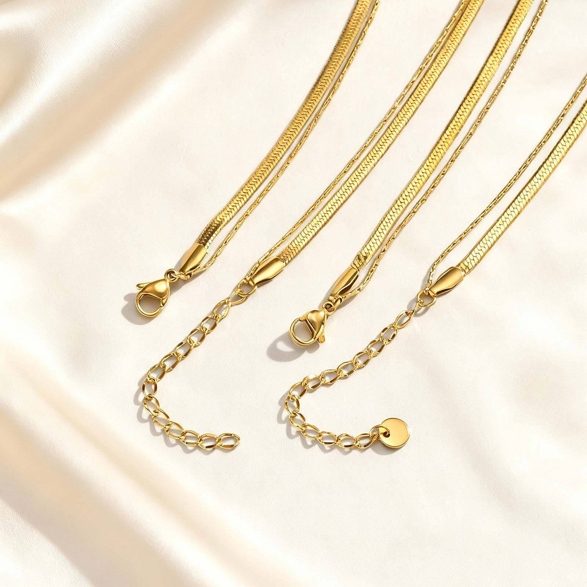 Stainless Steel Multi-Layer Stacked Blade Chain Hammer Round Chain Pendant Necklace