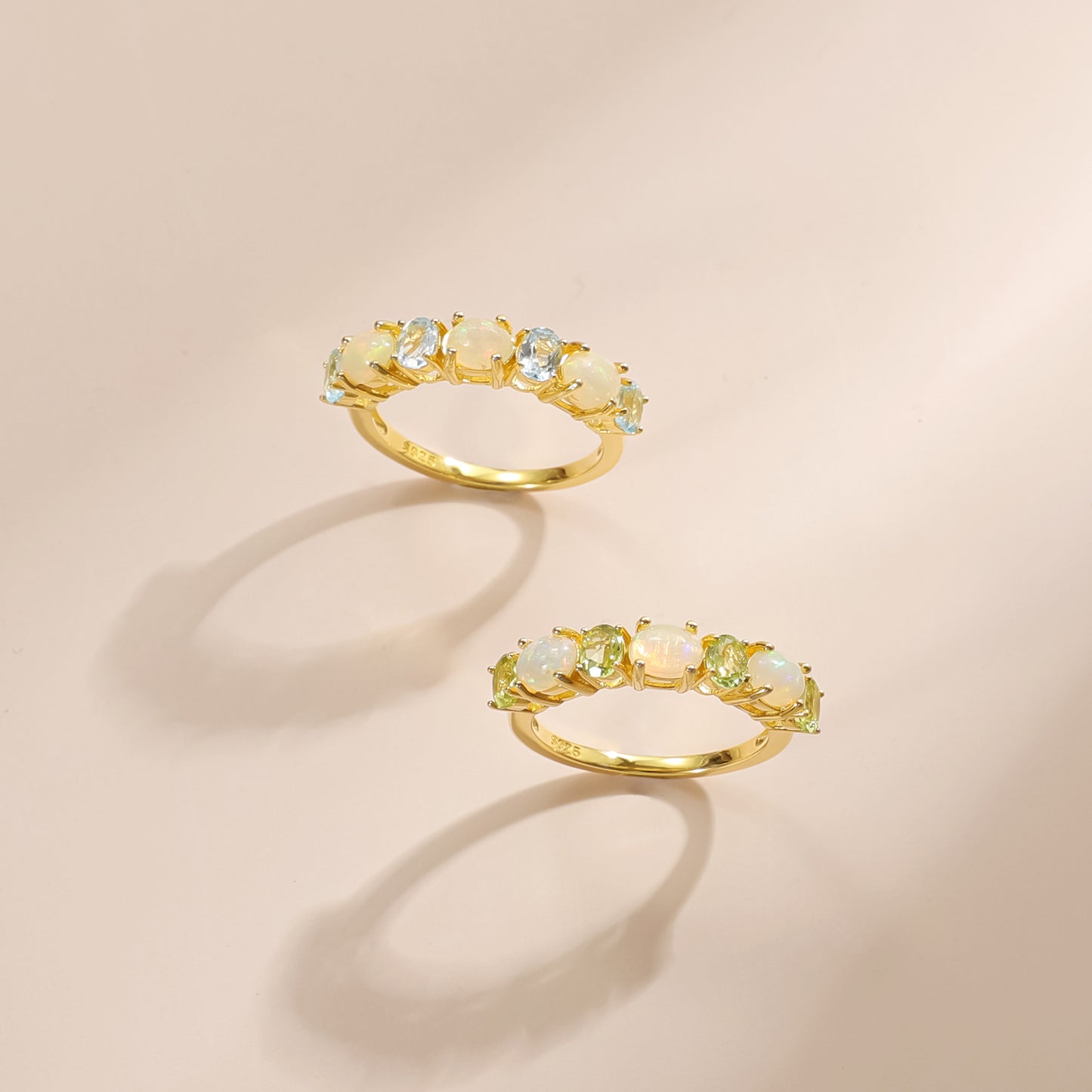 Spring and Summer Fresh Little Gemstone Topaz Ring Ins Wind