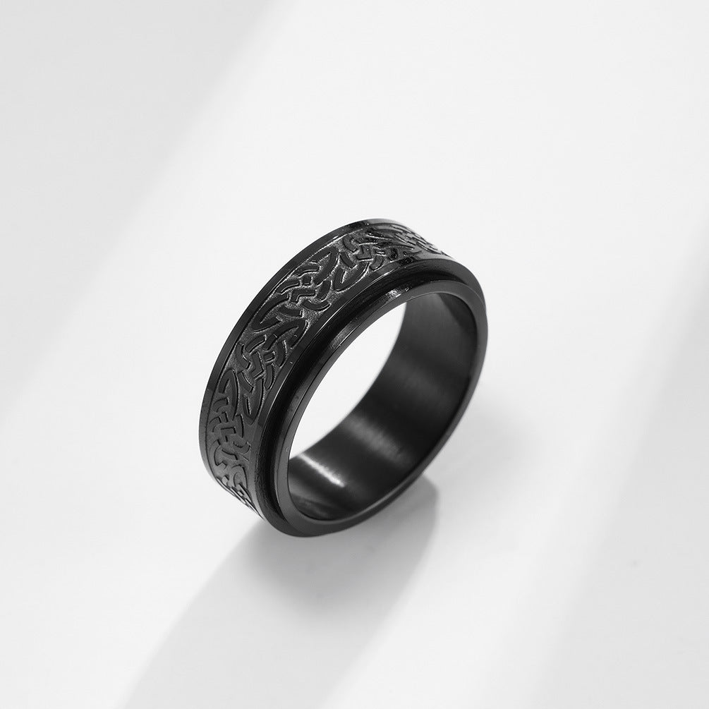 Celtic Knot Stainless Steel Rotating Ring for Couples