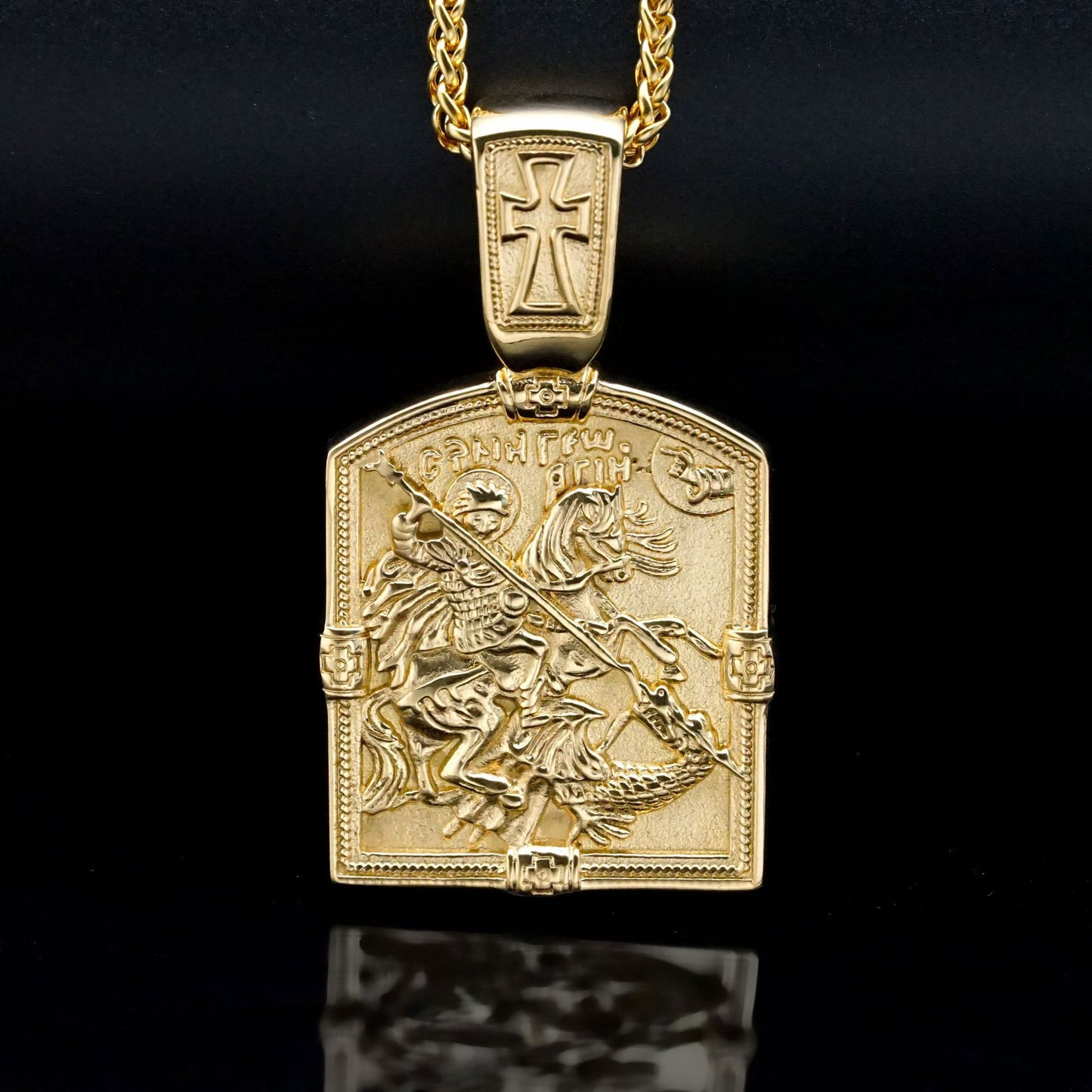 Steel Necklace - Vintage Cross Knight Pendant Necklace For Men Everyday Wear Planderful