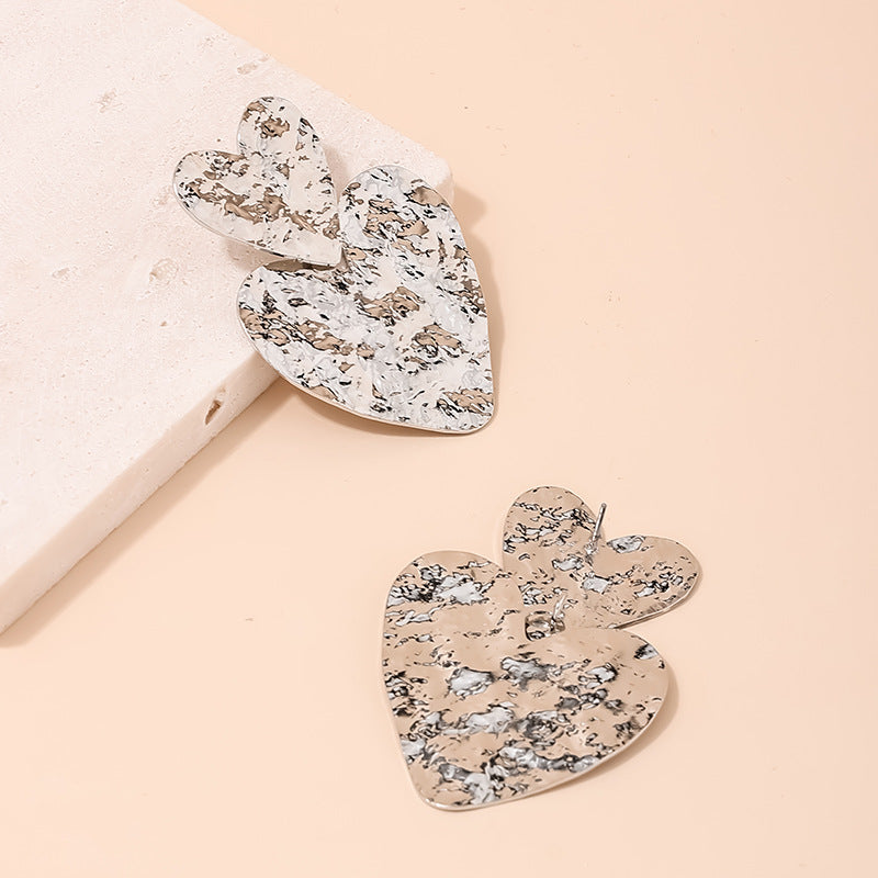 Exaggerated Geometric Pleated Love Earrings - Vienna Verve Collection