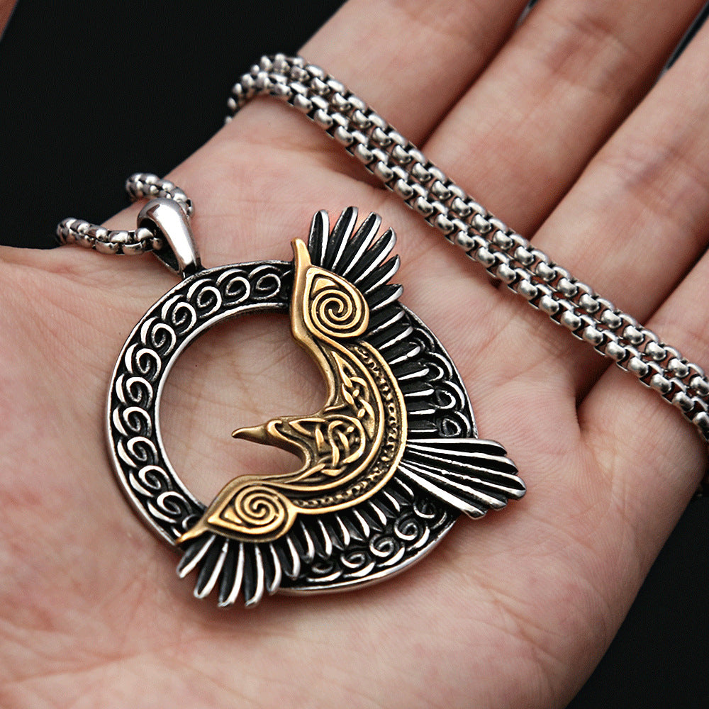 Fashionable Personalized Titanium Steel Viking Eagle Necklace