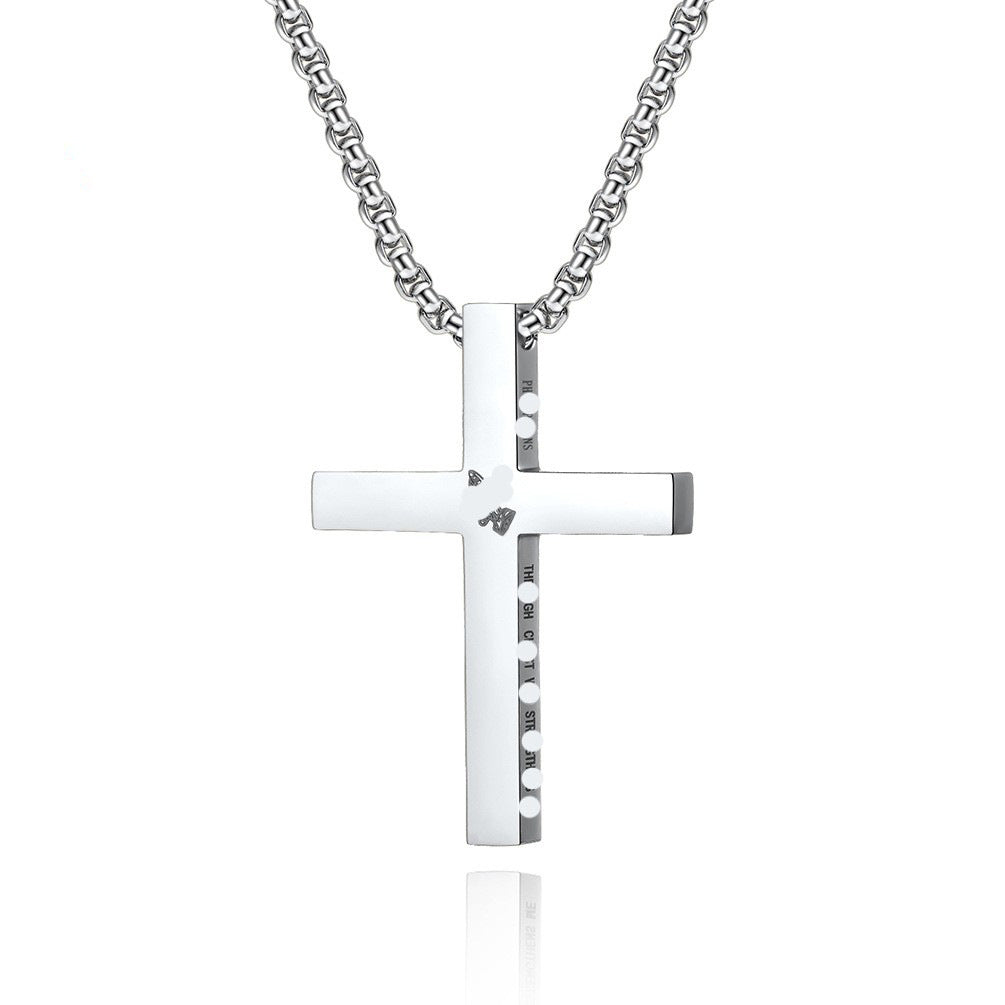 Stainless Steel Cross Prayer Hands Necklace