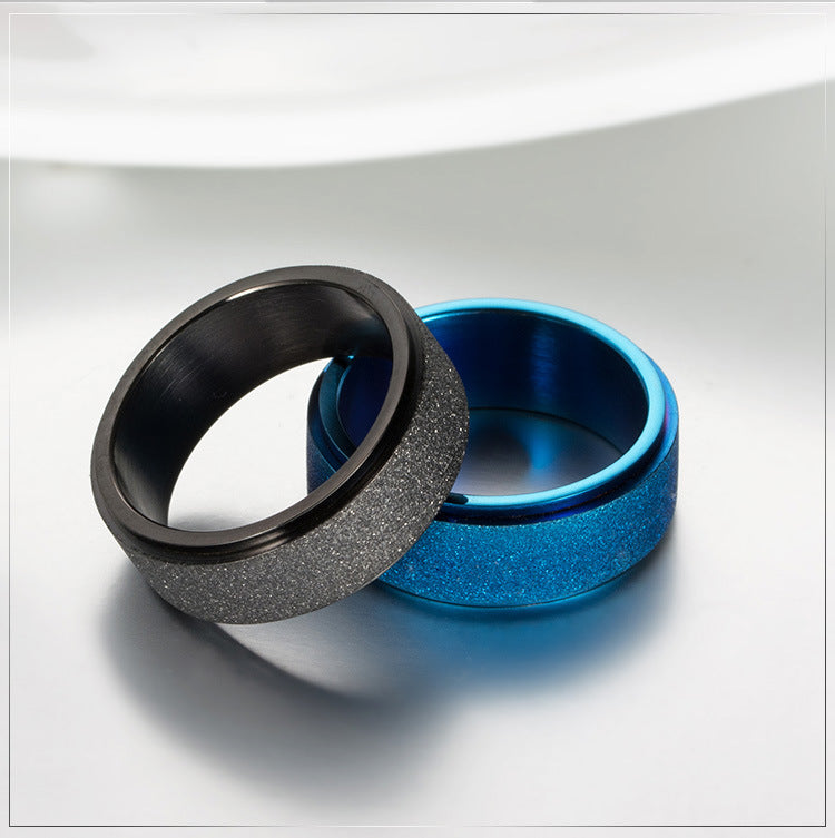 Planderful Rotating Stainless Steel Ring Matte Finish For Unisex Style Gold Plated Accent Everyday Genie Collection