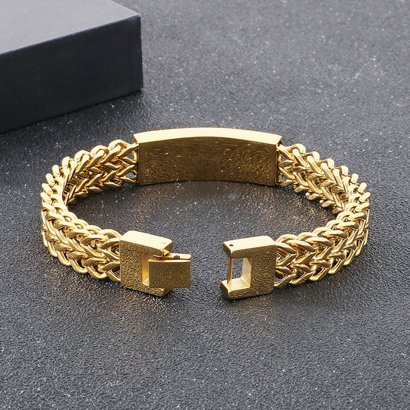 Planderful Zircon Bracelet Titanium Men Hip Hop Genie