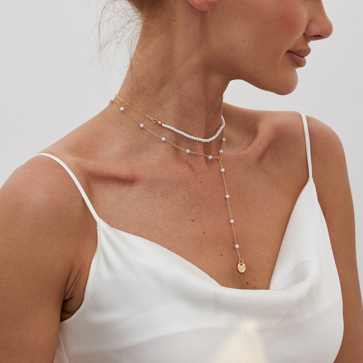 Planderful Vienna Verve Necklace – Elegant Multi-Layer Design with Water Drop Sequins