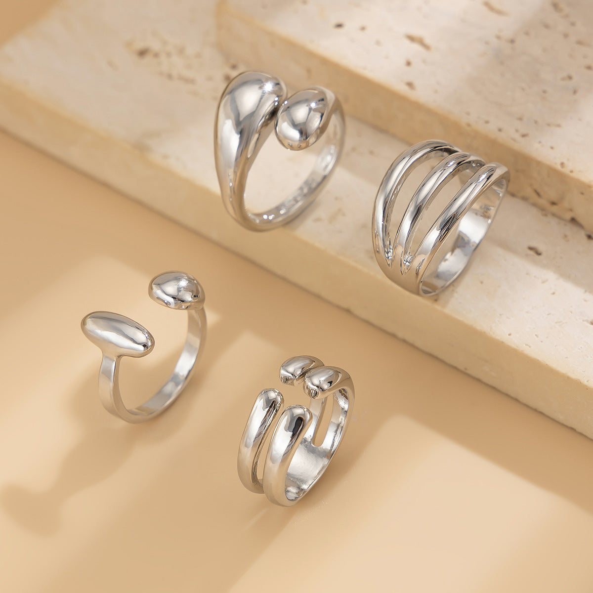 Planderful Vienna Verve Ring Set – Exaggerated Baroque Design