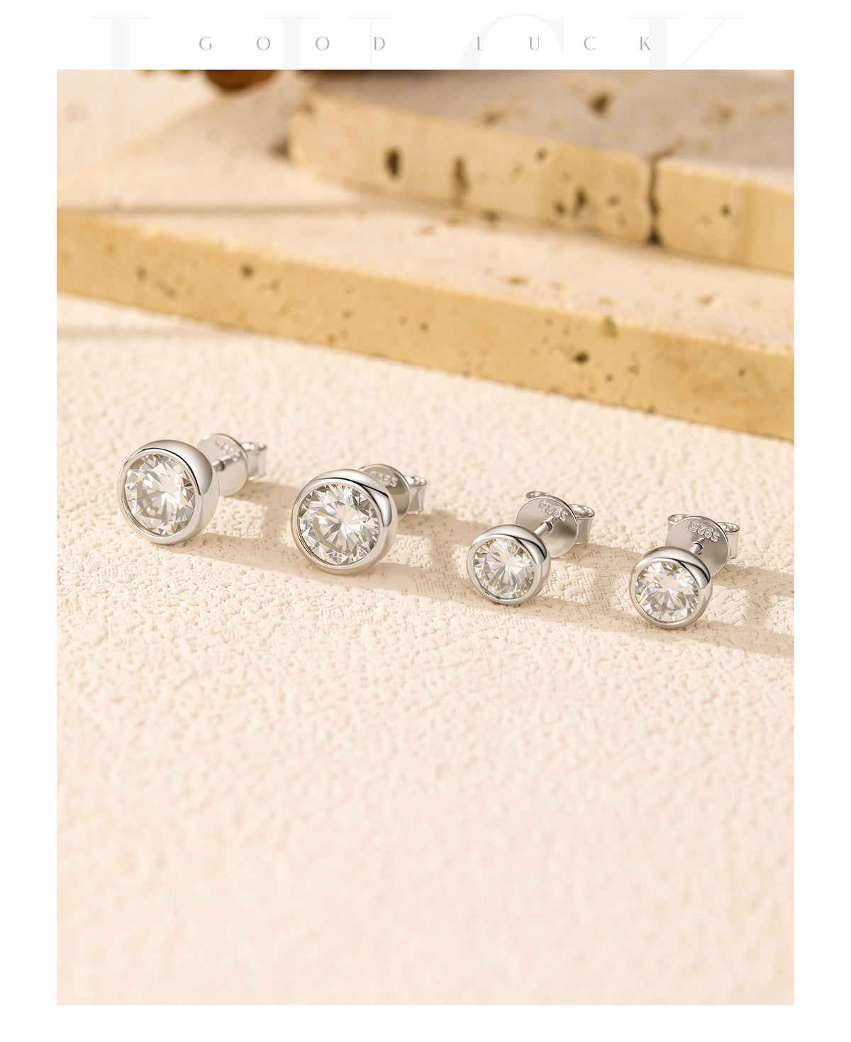 925 Sterling Silver Bubble Moissanite Stud Earrings