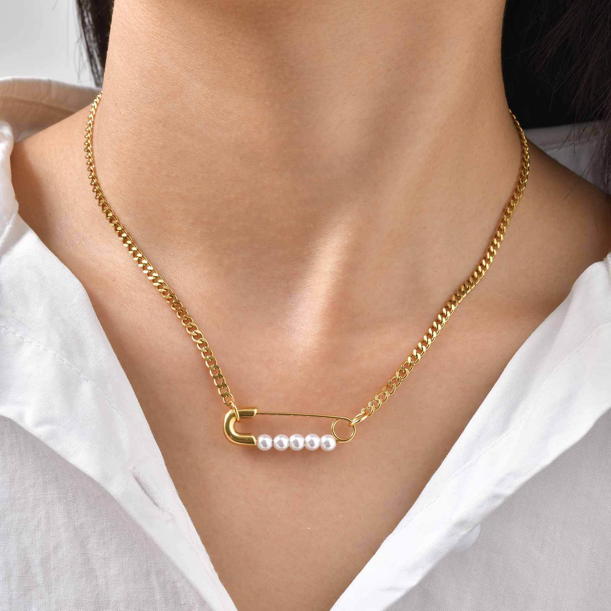 Stainless Steel Pin Daily Wear Version Of Sweet & Cool Style Girlfriend Gift Necklace