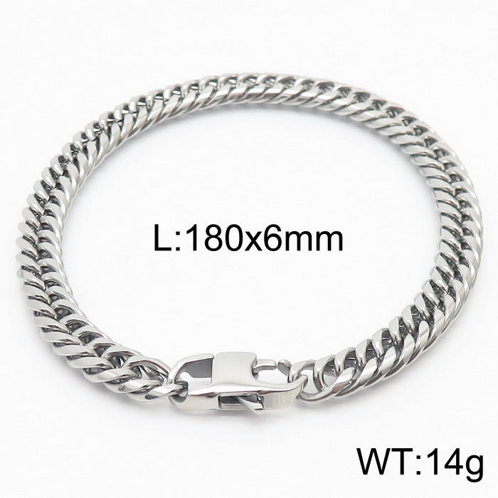 Niche Design – Men's Dancing – Neutral Titanium Steel Cuban Chain Bracelet