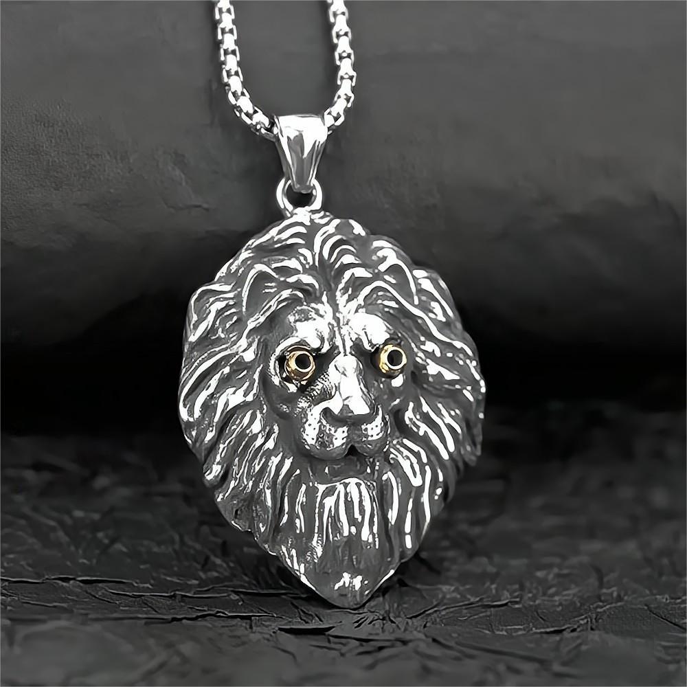 European And American Jewelry Wholesale Men's Retro Lion Head Pendant Necklace