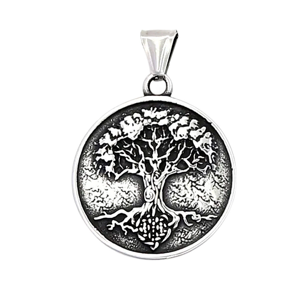 Vintage Tree of Life Viking Stainless Steel Men's Pendant Necklace