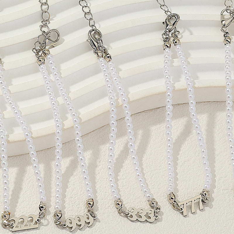 Pearl Chain Letter Pendant Bracelet - Vienna Verve Collection