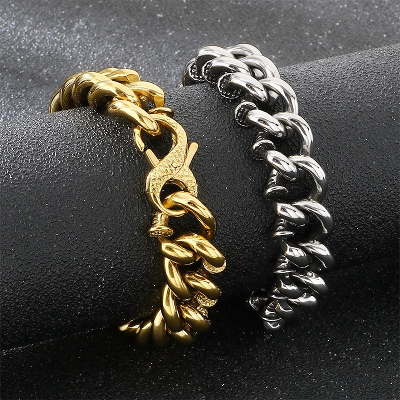 Nail – Punk Style Twist Point Rivet 8-Shaped Buckle Stainless Steel Men's Bracelet