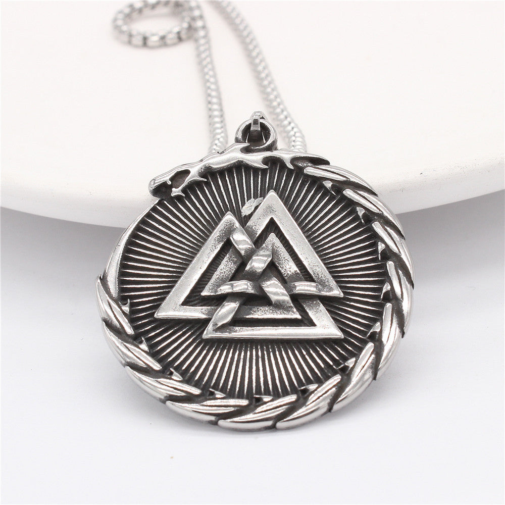 Planderful Titanium Steel Pendant Unisex Viking Retro Style Premium For Men Women Protection Statement Jewelry