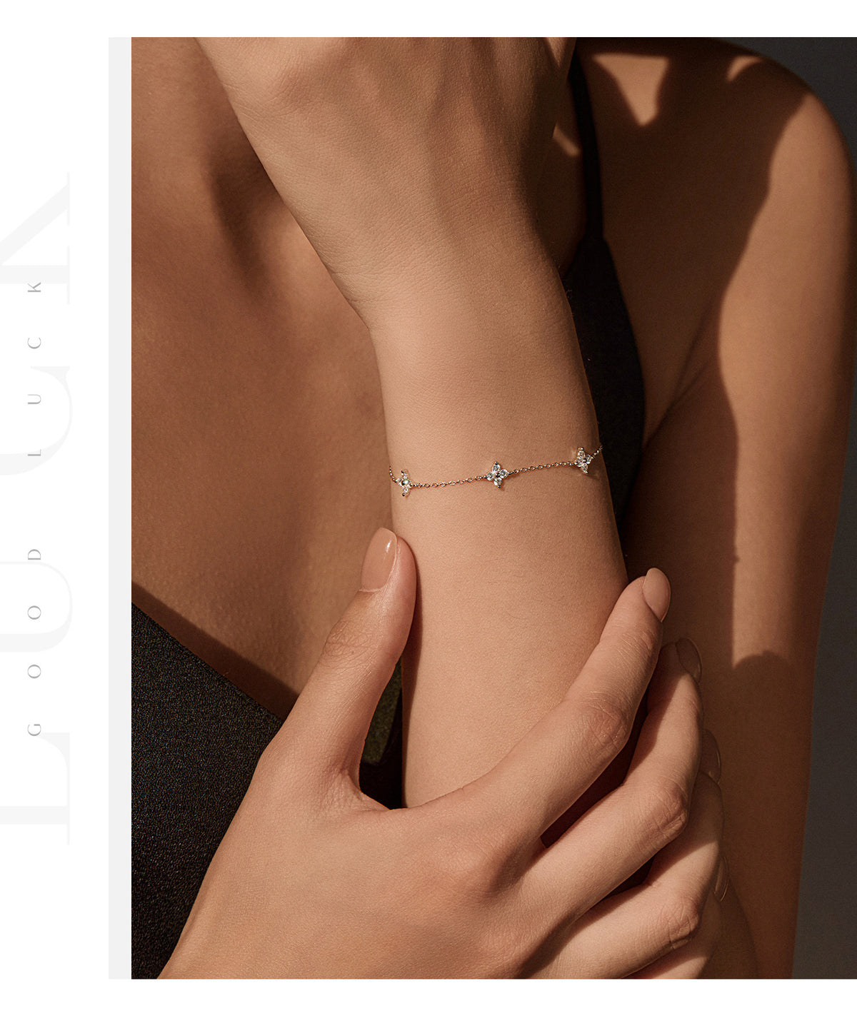 925 Sterling Silver Zircon Clover Bracelet