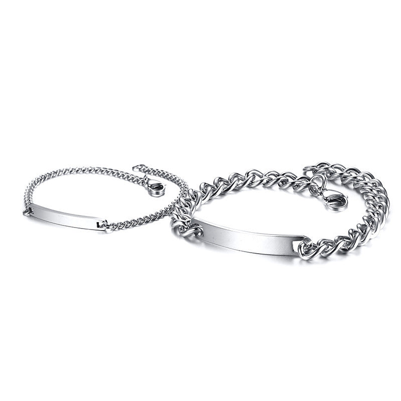 Fashionable Simple Curved Brand Stainless Steel Bracelet Unisex