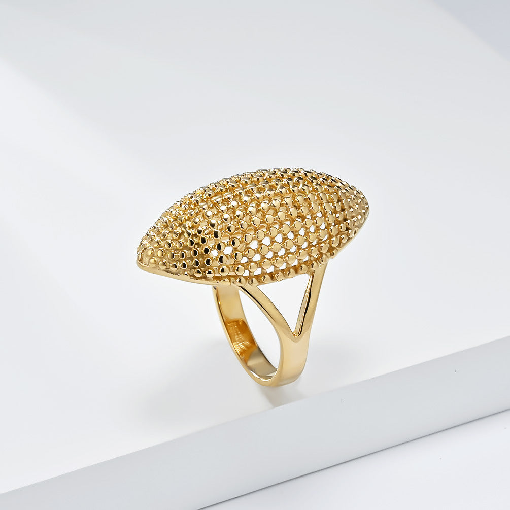 European and American Exaggerated French High-End K Gold Ring