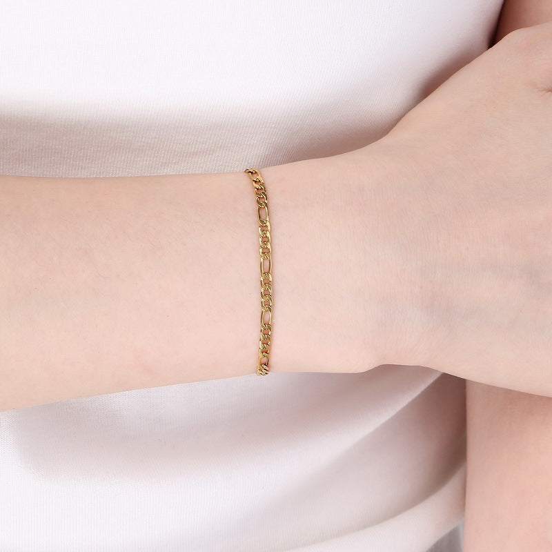 Figaro Titanium Steel Bracelet – Daily Unisex Neutral Wind Element Chain Nk Chain Bracelet