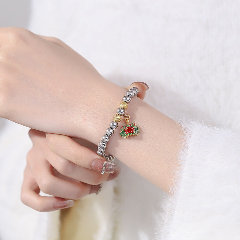 Steel Bracelet – Elegant Kirin Beaded Bracelet