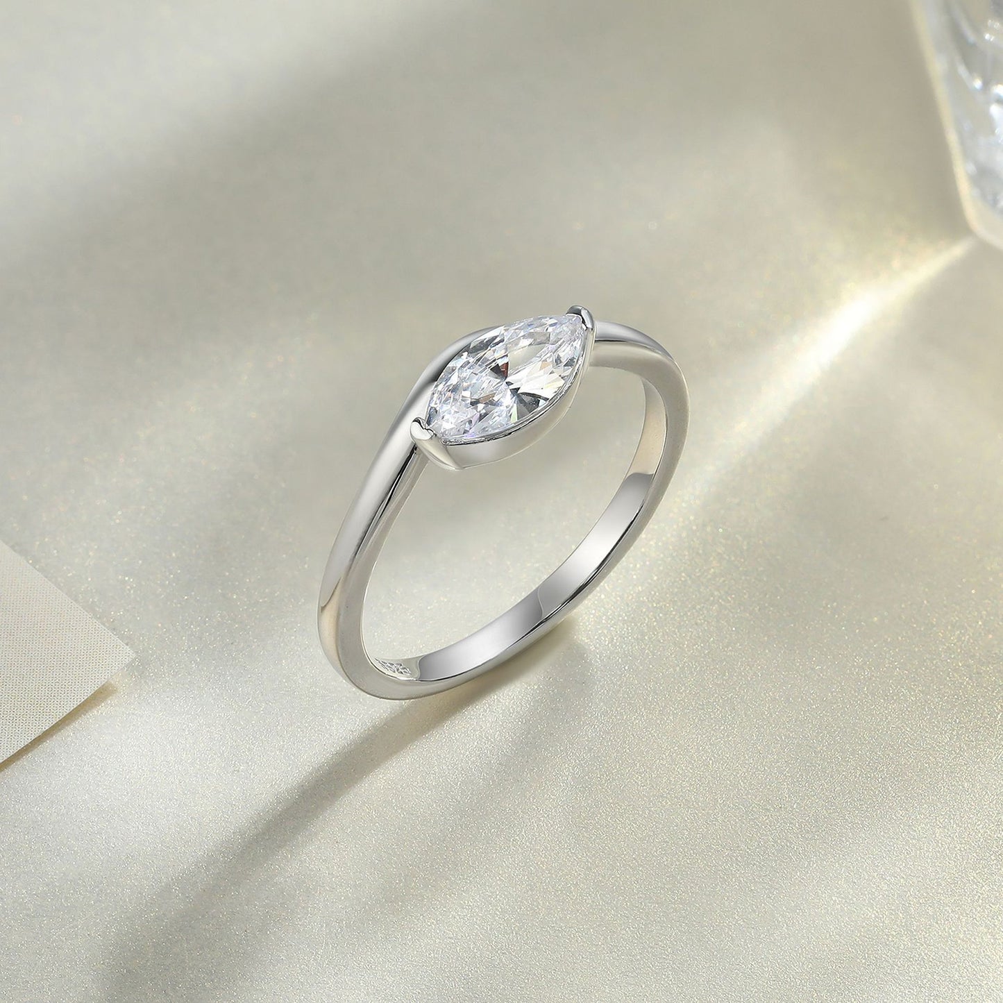 Planderful 925 Sterling Silver Ring Set For Women Minimalist Wedding Stacking Jewelry Zircon Accents