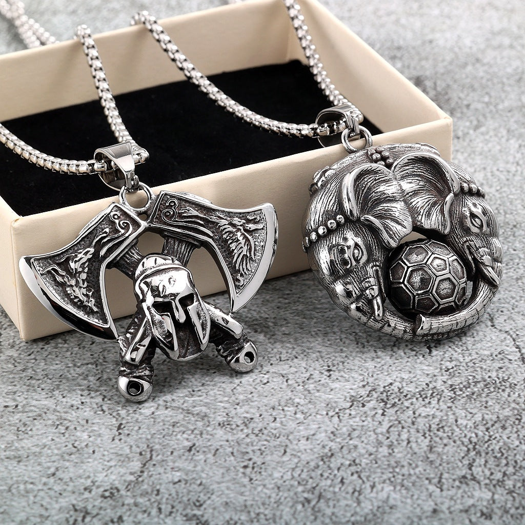 Punk Mask Stainless Steel Pendant Necklace